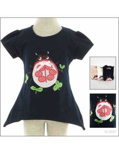 Kaos Oblong Anak Cewek Lengan Pendek Geenee 1-3