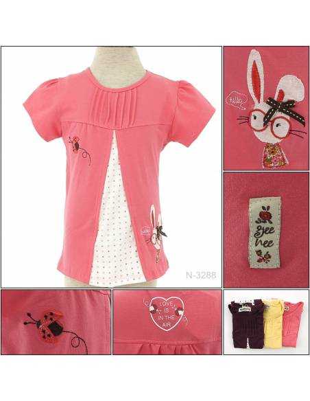 T-shirt/Kaos Oblong Anak Cewek Lengan Pendek Geenee 4-6