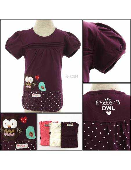 T-shirt/Kaos Oblong Anak Cewek Lengan Pendek Geenee 4-6