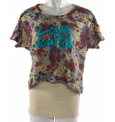 Atasan Kaos 2 Piece Cewek Lngan Pendek Mixit