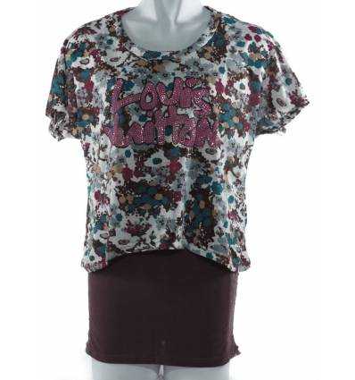 Atasan Kaos 2 Piece Cewek Lngan Pendek Mixit