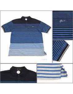 Kaos Kerah Cowok Garis Lengan Pendek Hassenda 2XL-4XL