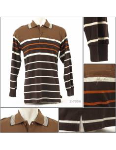 Kaos Kerah Cowok Garis Lengan Panjang Hassenda S-L