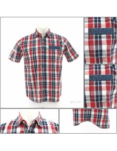 Kemeja Cowok Casual Lengan Pendek Slim Fit Emba M