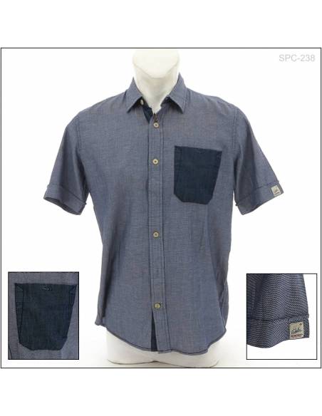 Kemeja Cowok Casual Lengan Pendek Reguler Emba M-L