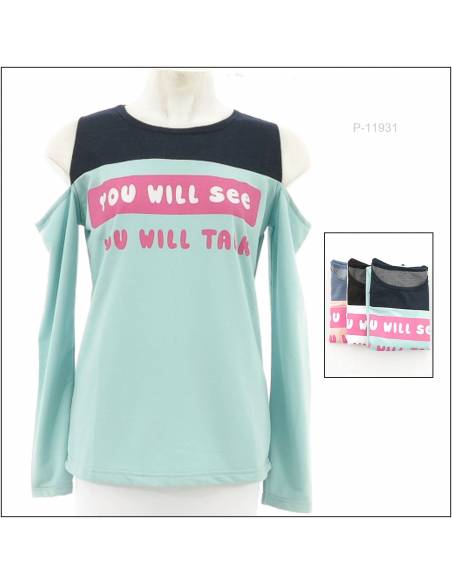 Kaos Sabrina Cewek Lengan Panjang Cupcake