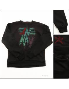 Jaket Jumper Cowok/Jaket Tanpa Resleting Hitam Enemy L