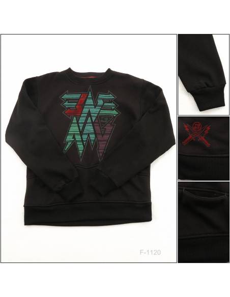 Jaket Jumper Cowok/Jaket Tanpa Resleting Hitam Enemy L