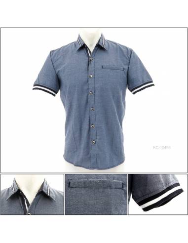 Kemeja Cowok Slim Fit Lengan Pendek Maxmillian...