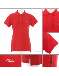 Kaos Kerah Cewek Lengan Pendek Merah MCB L-2XL