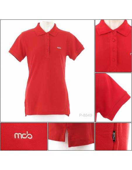 Kaos Kerah Cewek Lengan Pendek Merah MCB L-2XL