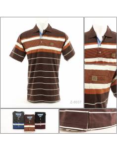 Kaos Kerah Cowok Garis Lengan Pendek Picasso XL-2XL