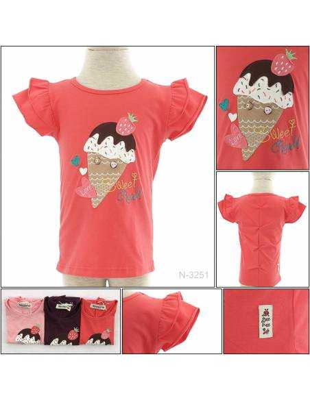 T-shirt/Kaos Oblong Anak Cewek Lengan Pendek Geenee 4-6