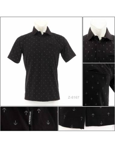 Kaos Kerah Cowok Motif Lengan Pendek Cressida M-XL