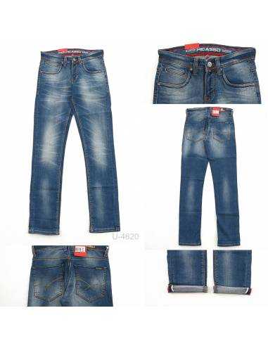 Celana Panjang Jeans Slim Fit Cowok Stretch...