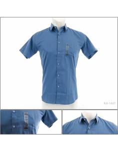 Kemeja Formal Cowok Slim Fit Lengan Pendek Cressida M-XL