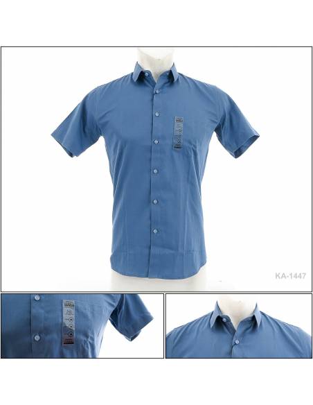 Kemeja Formal Cowok Slim Fit Lengan Pendek Cressida M-XL