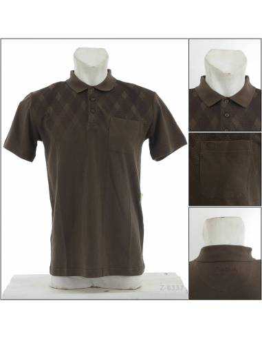Kaos Kerah Cowok Lengan Pendek Coklat Tua...
