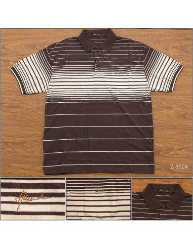 Kaos Kerah Cowok Lengan Pendek Coklat Tua...