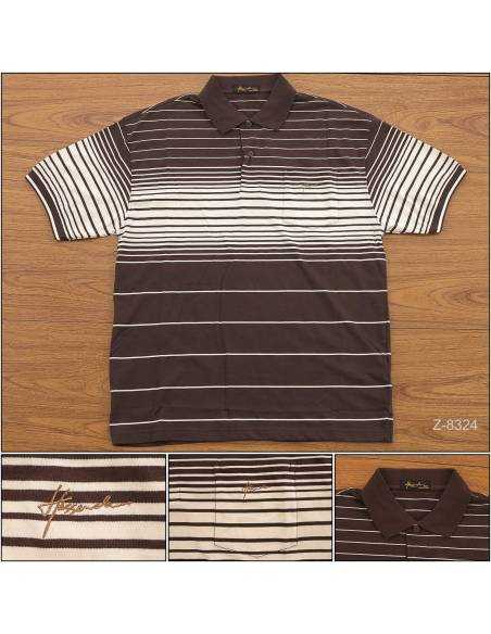 Kaos Kerah Cowok Lengan Pendek Coklat Tua Hassenda 2XL-3XL