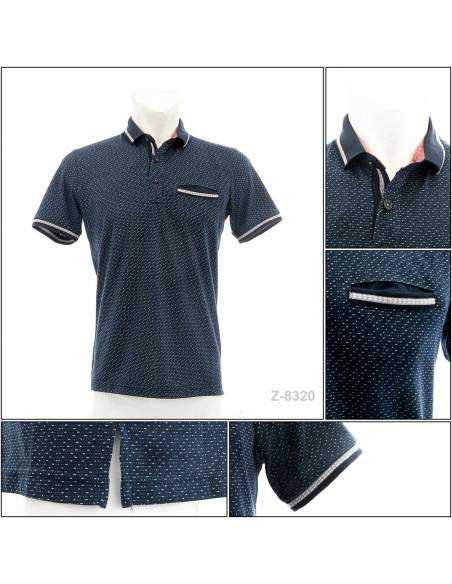 Kaos Kerah Cowok Lengan Pendek Biru Tua Oto Ono M-XL