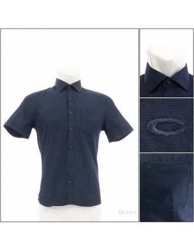 Kemeja Formal Cowok Slim Fit Lengan Pendek...