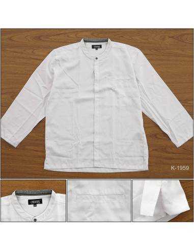 Kemeja Muslim Cowok Lengan Panjang Putih...