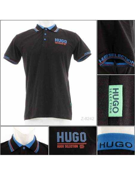 Kaos Kerah Cowok Stretch Lengan Pendek Hugo M-L