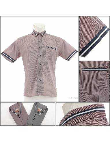 Kemeja Cowok Slim Fit Lengan Pendek Maxmillian...