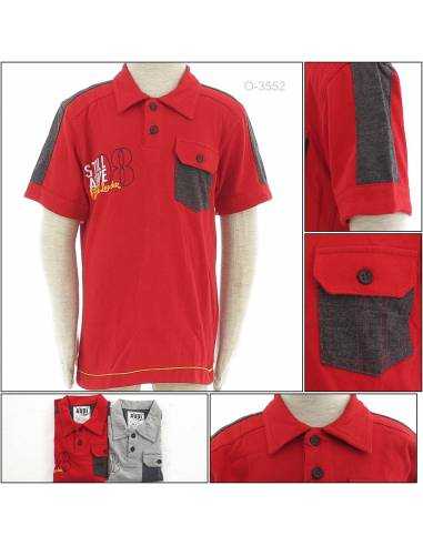 Kaos Kerah Anak Cowok Lengan Pendek Audi 4-8