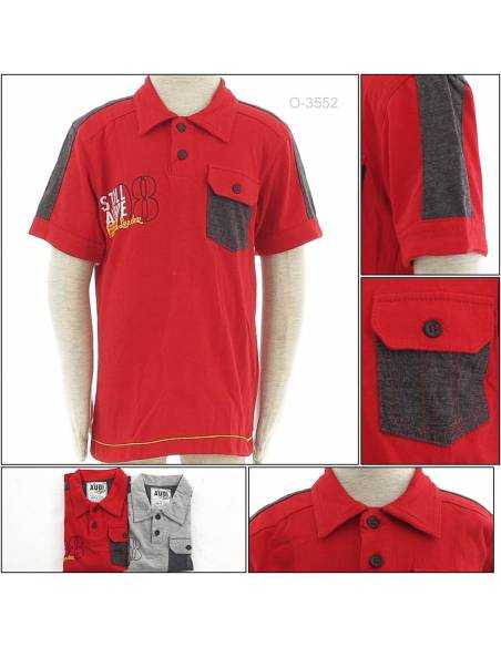 Kaos Kerah Anak Cowok Lengan Pendek Audi 4-8