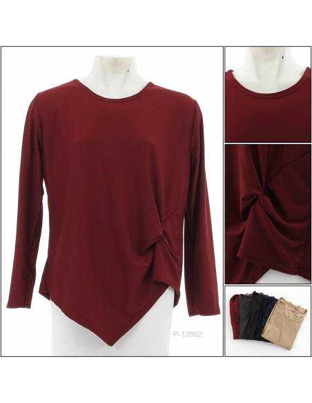 Kaos Korea Cewek Polos Lengan Panjang Captain