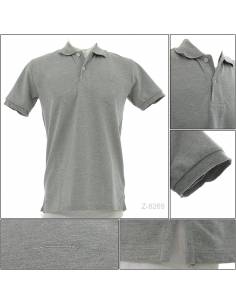 Kaos Kerah Cowok Lengan Pendek Abu Muda IeBe M-L