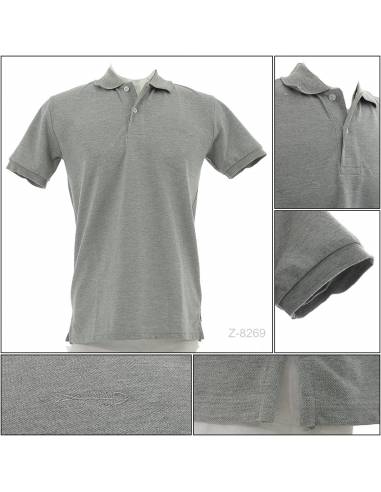 Kaos Kerah Cowok Lengan Pendek Abu Muda IeBe M-L