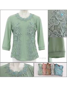 Kaos Korea Cewek Bordir Lengan Panjang Beauty