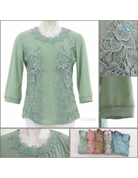 Kaos Korea Cewek Bordir Lengan Panjang Beauty