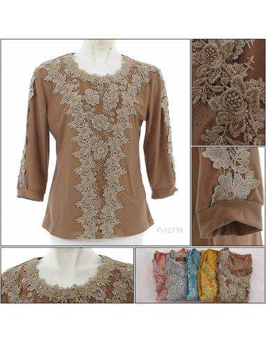 Kaos Korea Cewek Bordir Lengan Panjang Beauty