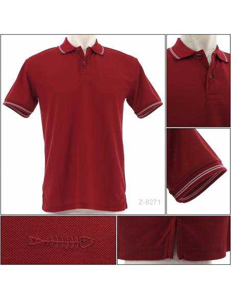 Kaos Kerah Cowok Lengan Pendek Merah Hati IeBe M-XL