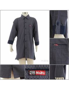 Kemeja Anak Cowok Motif Lengan Panjang Mario L-XL