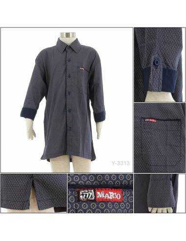 Kemeja Anak Cowok Motif Lengan Panjang Mario L-XL