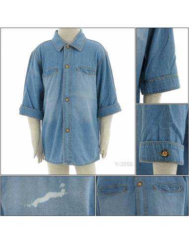Kemeja Anak Cowok Jeans Lengan Pendek 3/4 Benri...
