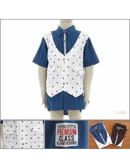 Kemeja Anak Cowok Motif Lengan Pendek Benri 5-9