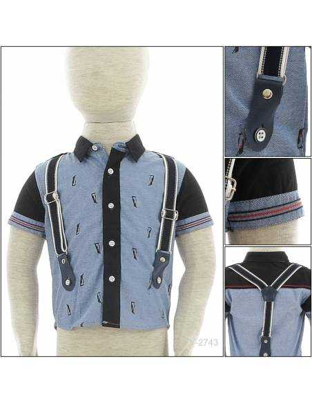 Kemeja Anak Cowok Lengan Pendek By Design S