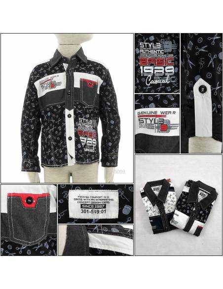 Kemeja Anak Cowok Motif Lengan Panjang Audi 4