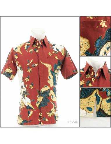 Kemeja Batik Cowok Lengan Pendek Cardinal M