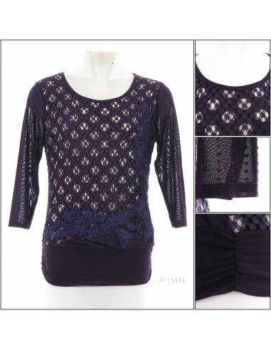 Atasan Kaos Korea Cewek Lengan Pendek 3/4 T&L 3XL