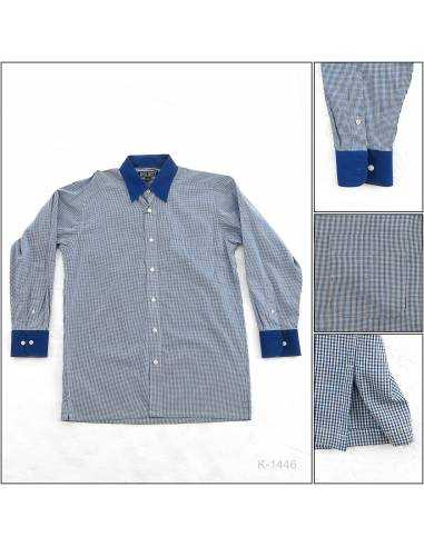 Kemeja Formal Cowok Regular Lengan Panjang Biru...