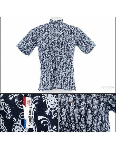 Kemeja Cowok Slim Fit Lengan Pendek Emergency M-XL