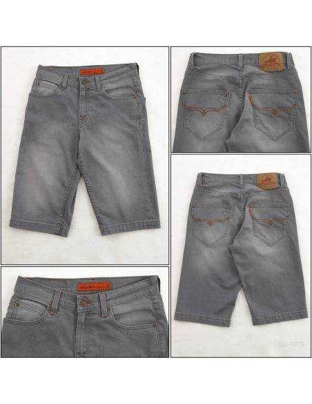 Celana Pendek Jeans Cowok Abu-Abu Lea 30-38