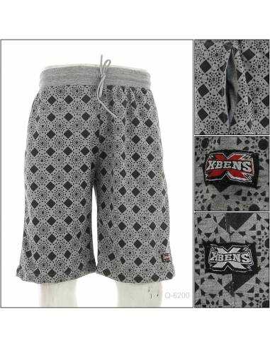 Celana Pendek Cowok Rib Kolor Abu-abu X-bens...